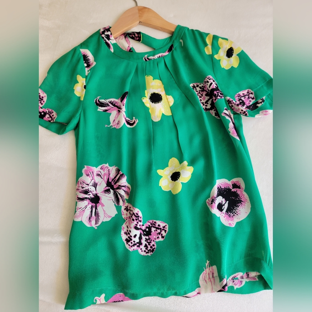 J. Crew silk flowery blouse